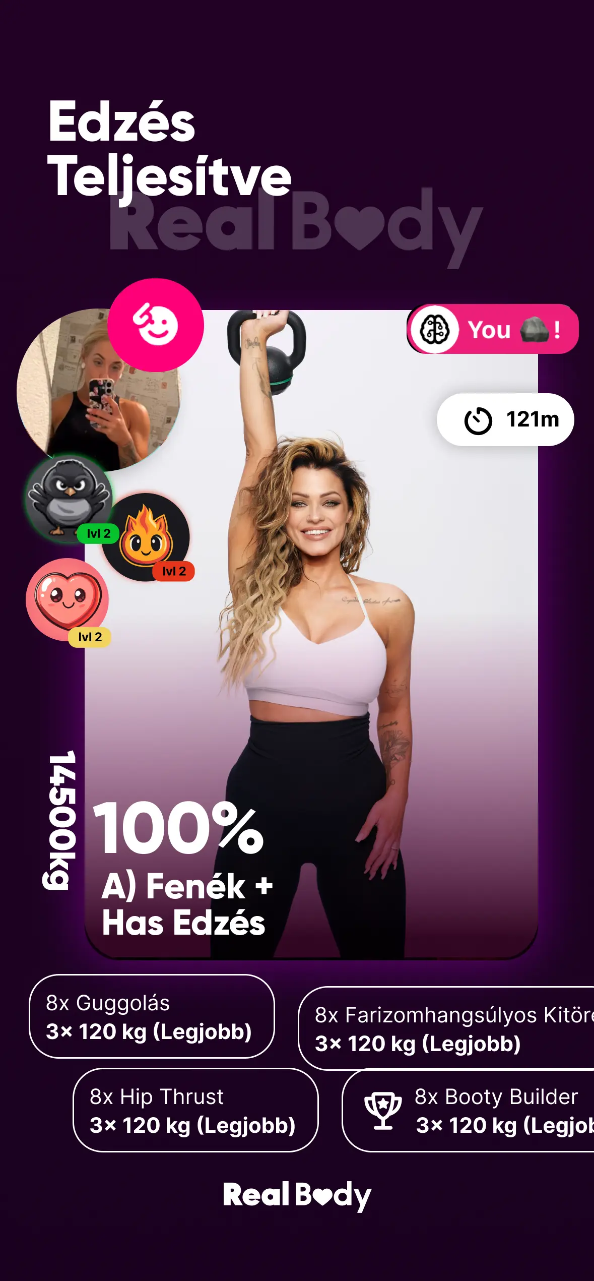 Real Body Fitness App Interface